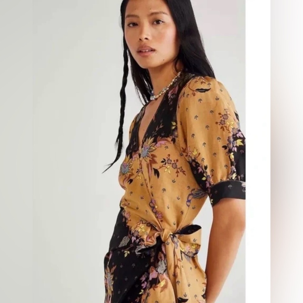 Scotch & Soda Maison Maxi Wrap Floral Print Dress Ruffled medium - Picture 3 of 5